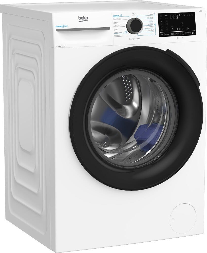 Beko BMW109DB Lavatrice a libera installazione, 10 kg, EnergySpin Steamcure with Refreshment, Bianco