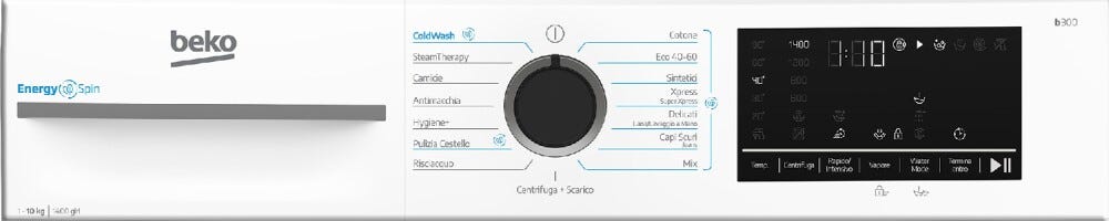 Beko BMW109DB Lavatrice a libera installazione, 10 kg, EnergySpin Steamcure with Refreshment, Bianco