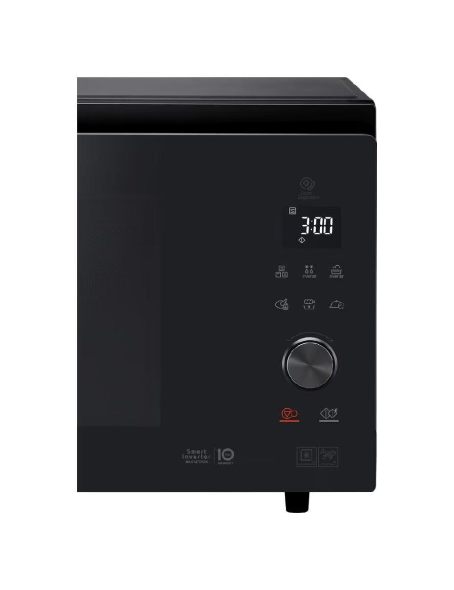 LG MJ3965BPB Forno a microonde combinato, Smart Inverter e frittura leggera, 39 lt, Grill e EasyClean, Nero Fumè