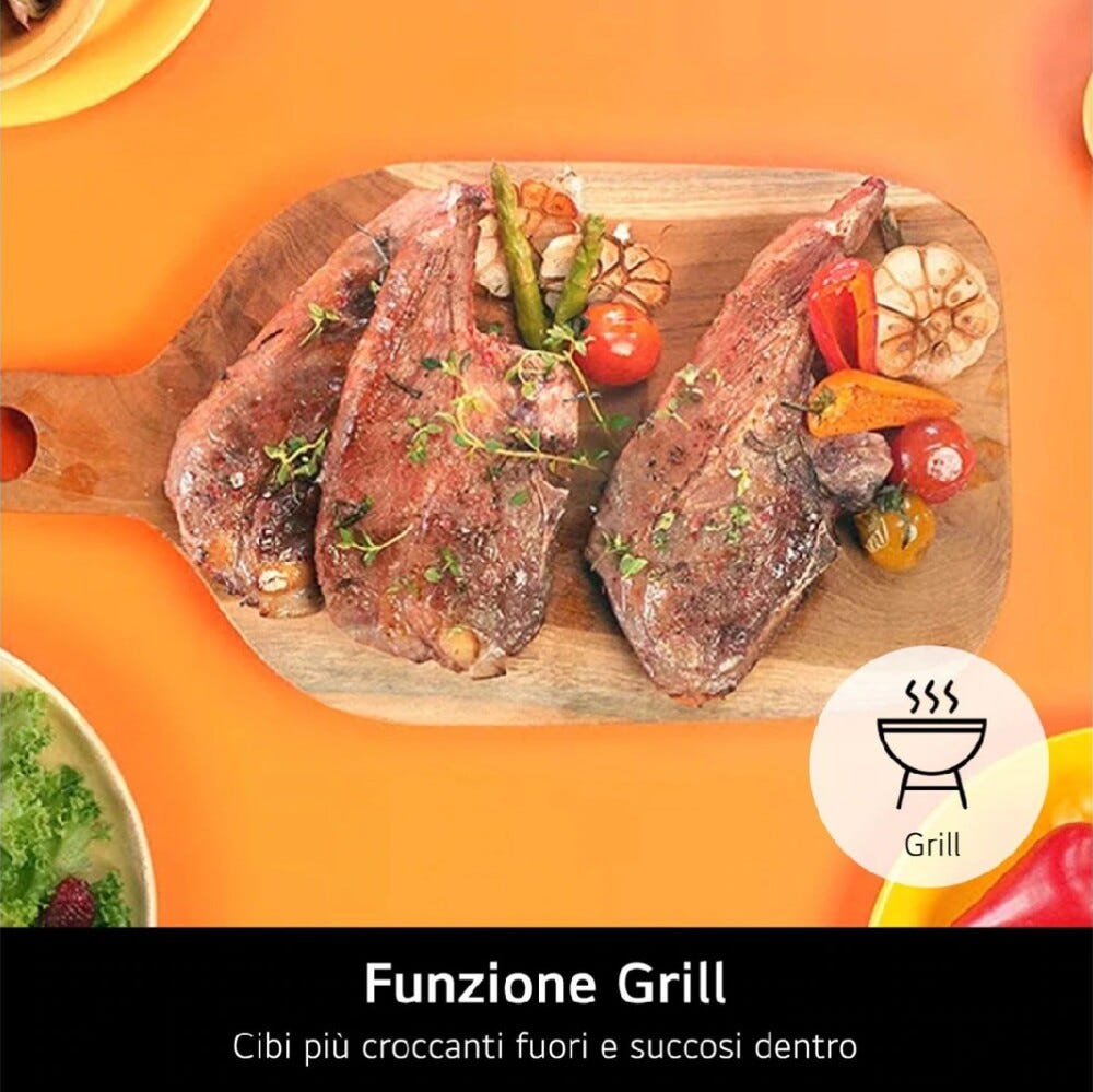 LG MJ3965BPB Forno a microonde combinato, Smart Inverter e frittura leggera, 39 lt, Grill e EasyClean, Nero Fumè