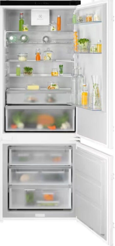 Electrolux KNA7TE75S Serie 700 Frigorifero con congelatore ad incasso, Serie 700 TwinTech® Total No Frost, H. 188 cm, 375 lt, AI CoolAssist® FreeStore®
