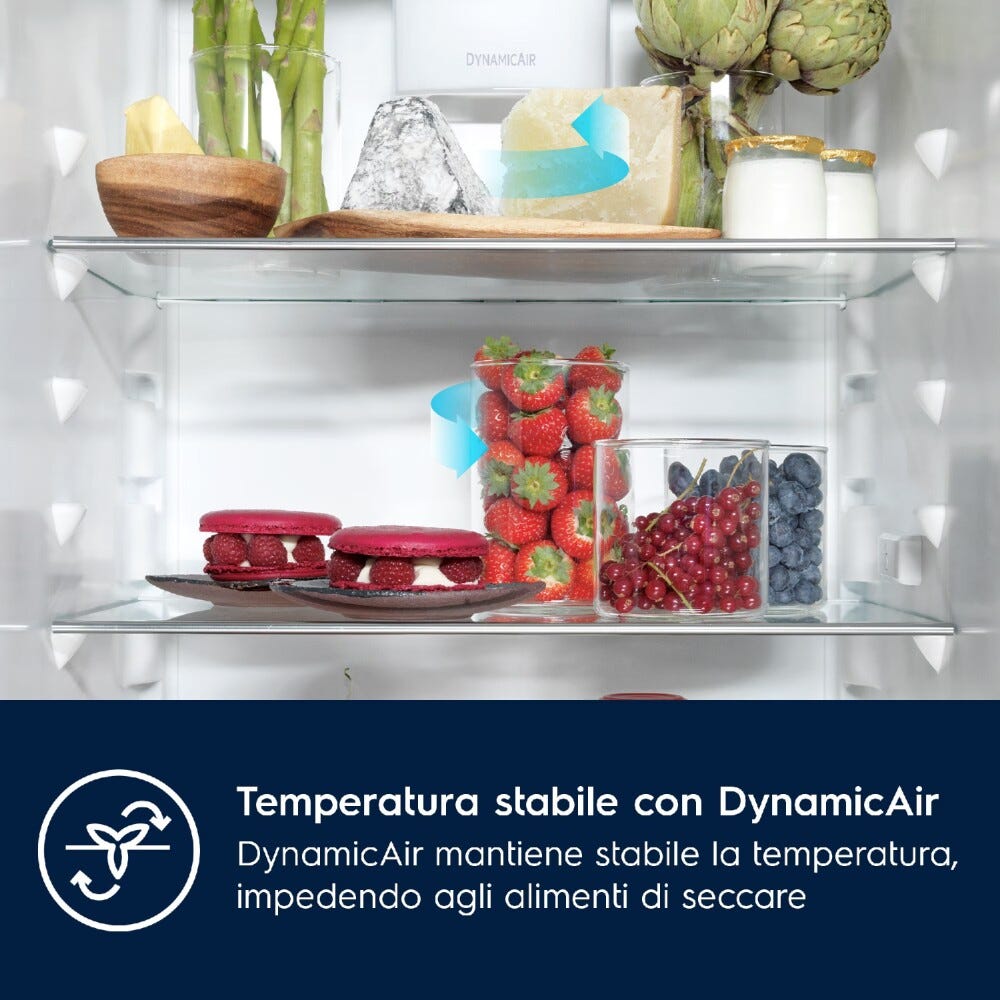 Electrolux KNA7TE75S Serie 700 Frigorifero con congelatore ad incasso, Serie 700 TwinTech® Total No Frost, H. 188 cm, 375 lt, AI CoolAssist® FreeStore®