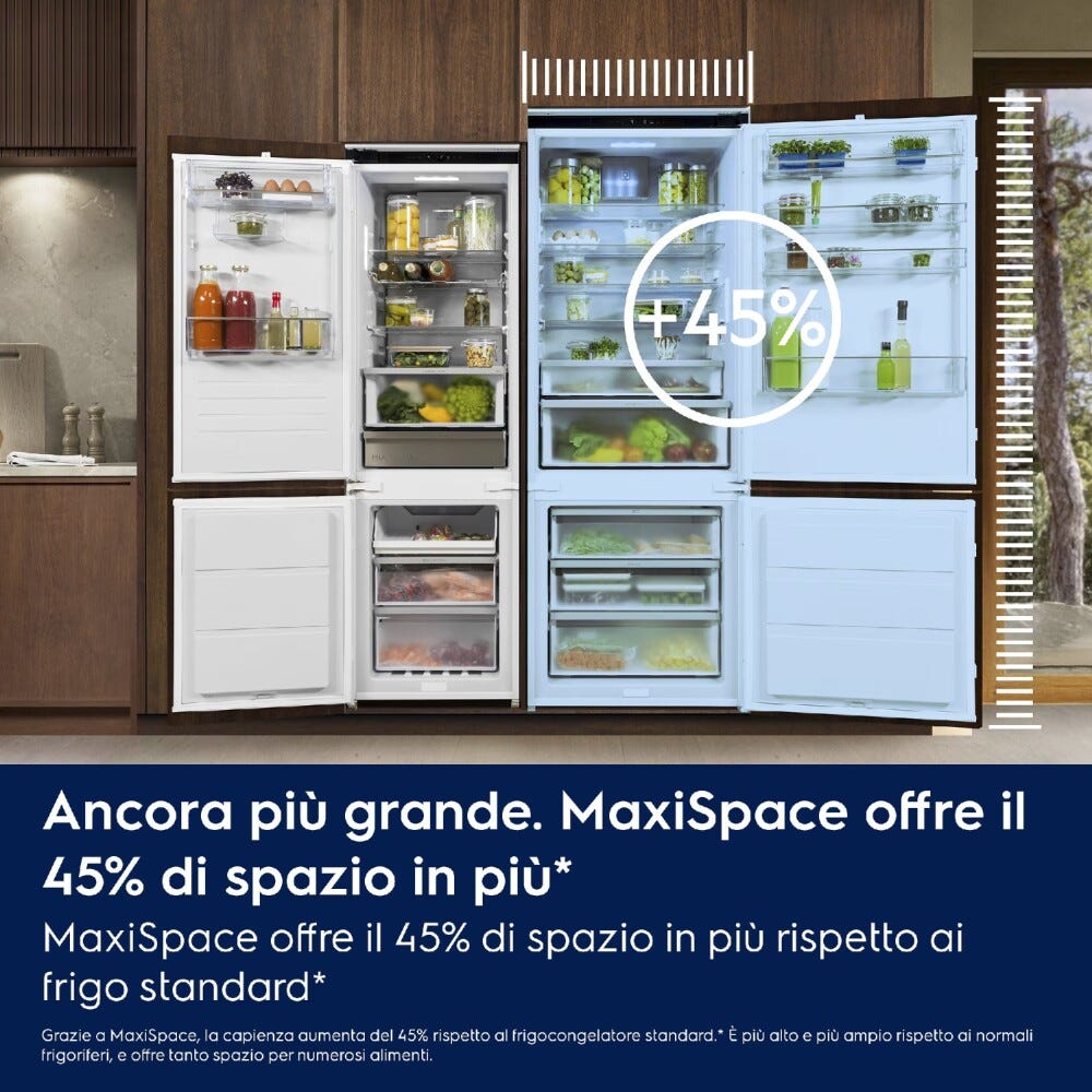 Electrolux KNA7TE75S Serie 700 Frigorifero con congelatore ad incasso, Serie 700 TwinTech® Total No Frost, H. 188 cm, 375 lt, AI CoolAssist® FreeStore®