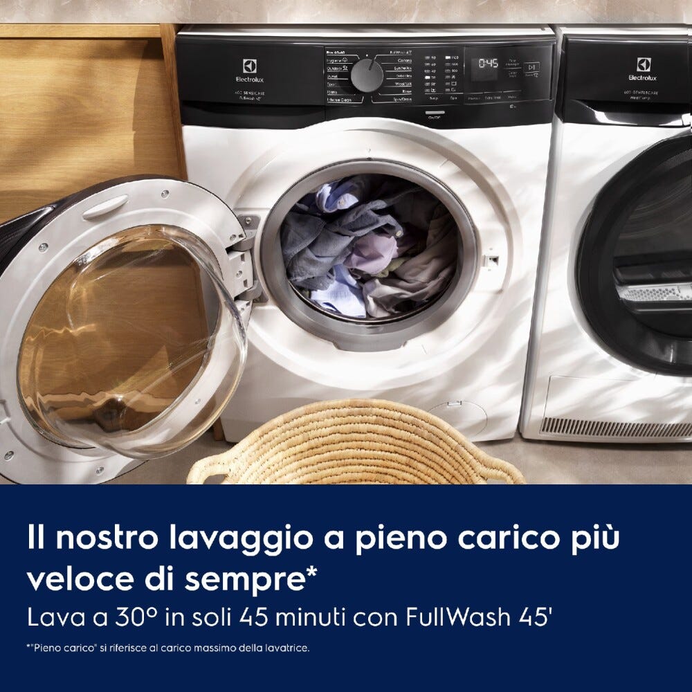 Electrolux EW6FZ2K8 serie 600 Lavatrice a libera installazione serie 600 SensiCare 1400 giri, carica frontale, 8 kg, SensiCare System e Inverter a magneti permanenti, finitura non indicata