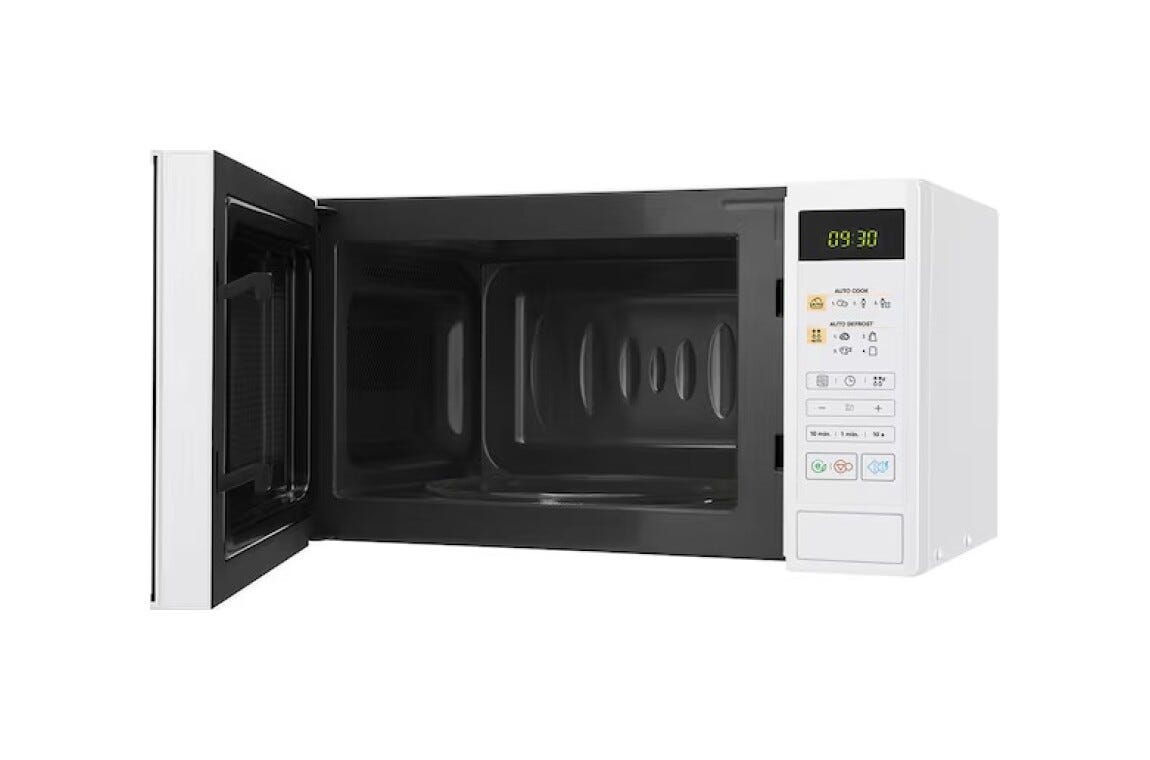 LG MS2042DW Forno a microonde, 20 litri, 700 W; funzione scongelamento; EasyClean; blocco bambini, Bianco