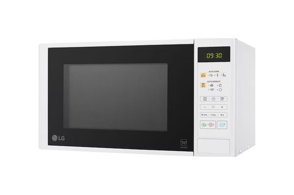 LG MS2042DW Forno a microonde, 20 litri, 700 W; funzione scongelamento; EasyClean; blocco bambini, Bianco