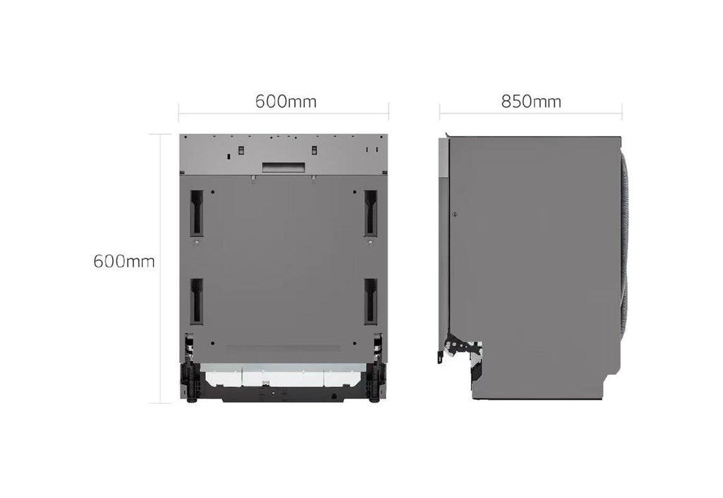 LG DF375HMS QuadWash Lavastoviglie a libera installazione, QuadWash Serie 3, 14 coperti, Vapore TrueSteam, Auto-apertura, Wi-Fi, Nera Matte Black