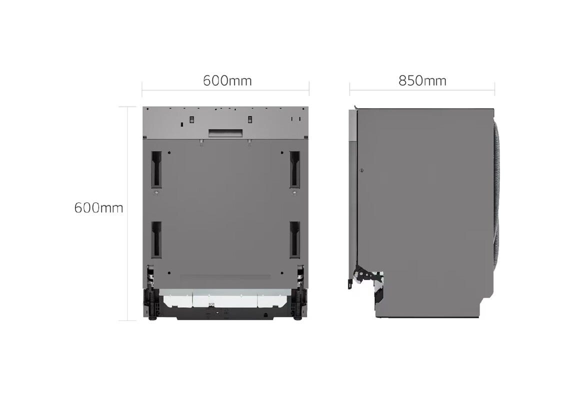 LG DF375HMS QuadWash Lavastoviglie a libera installazione, QuadWash Serie 3, 14 coperti, Vapore TrueSteam, Auto-apertura, Wi-Fi, Nera Matte Black