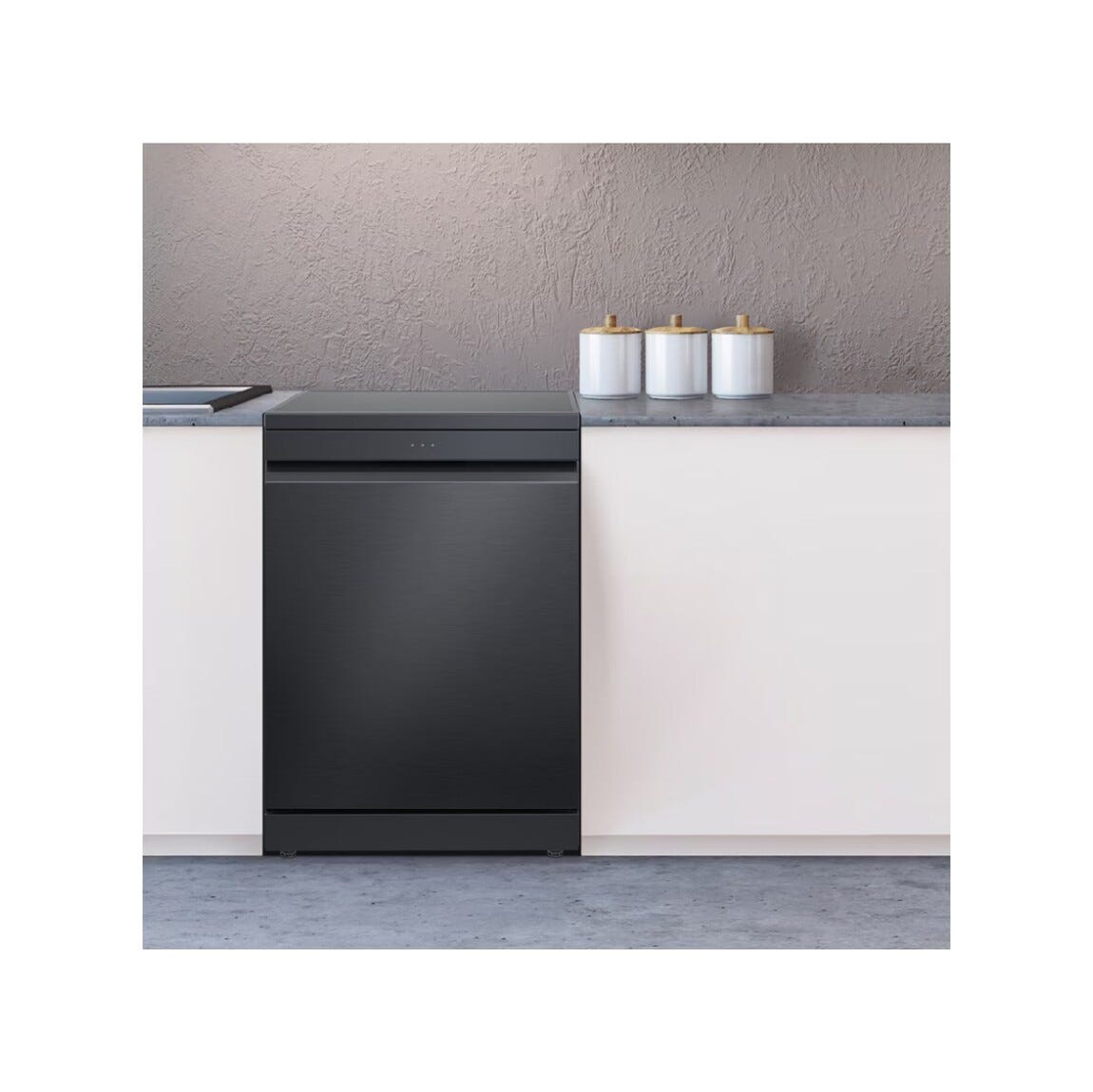 LG DF375HMS QuadWash Lavastoviglie a libera installazione, QuadWash Serie 3, 14 coperti, Vapore TrueSteam, Auto-apertura, Wi-Fi, Nera Matte Black