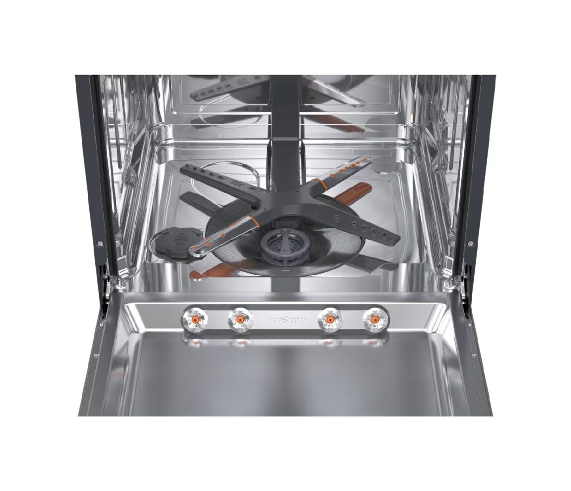 LG DF375HMS QuadWash Lavastoviglie a libera installazione, QuadWash Serie 3, 14 coperti, Vapore TrueSteam, Auto-apertura, Wi-Fi, Nera Matte Black