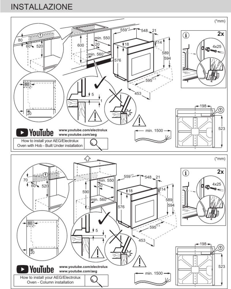 Electrolux KOFDP46WH2 Serie 500 Forno Elettrico Multifunzione SurroundCook, senza vapore, 72 lt, 59 x 56 x 55 cm, Pirolitico e Wi-Fi, Pure black