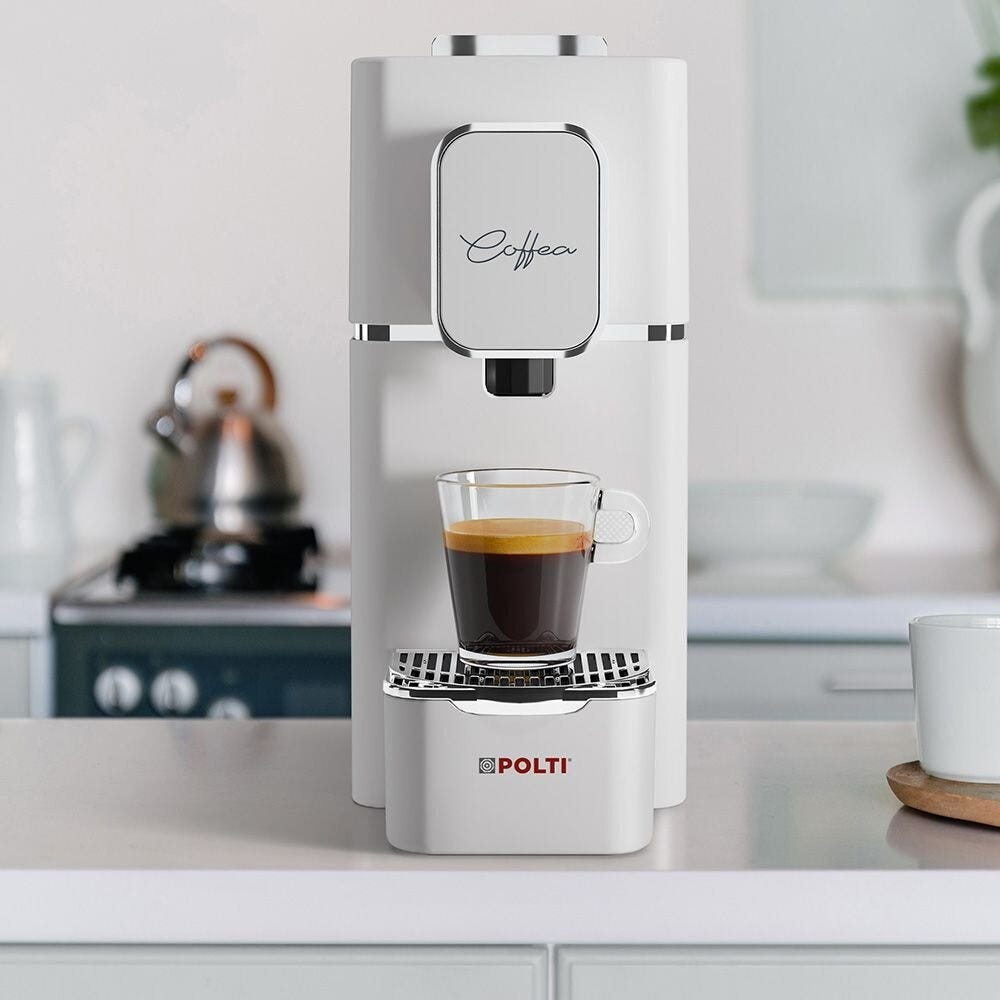 polti PCEU0138 Macchina manuale da caffè a cialde, 15 bar, compatta, serbatoio 1 L, sistema Easy Start