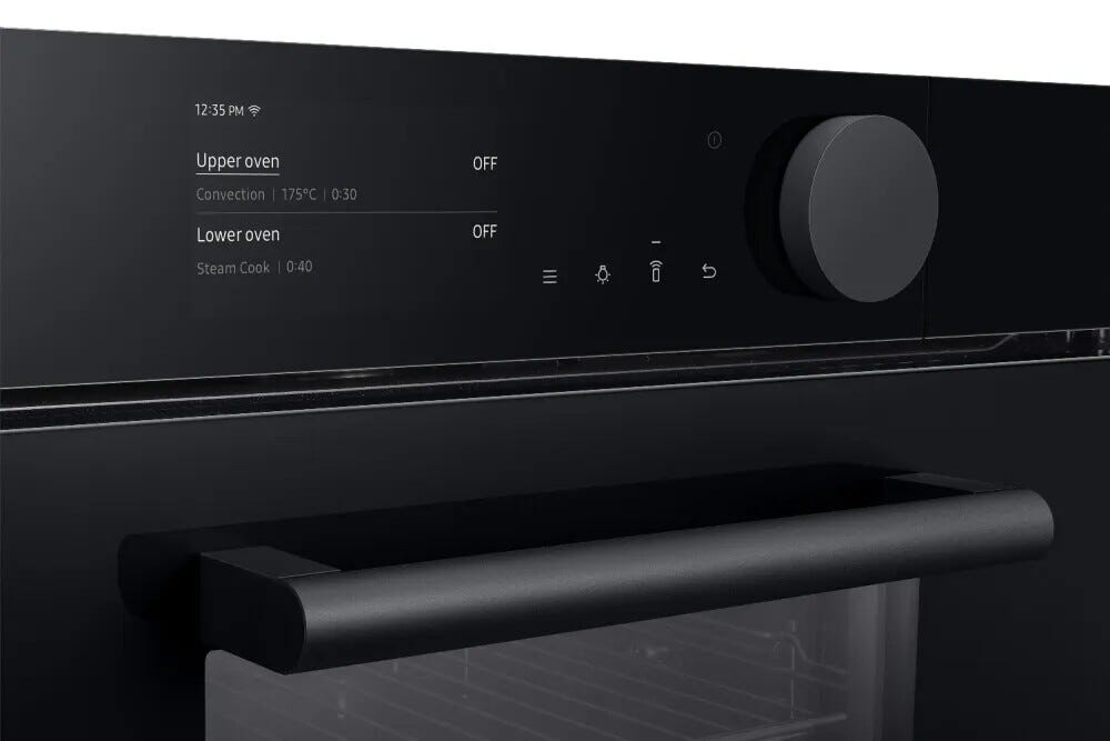 Samsung OUTLET NV75T8979RK Forno incasso a vapore, Dual Cook, 75 litri, Wi-Fi, pulizia pirolitica, classe A+, nero lucido - ARTICOLO EXPO PRIVO DI IMBALLO ORIGINALE