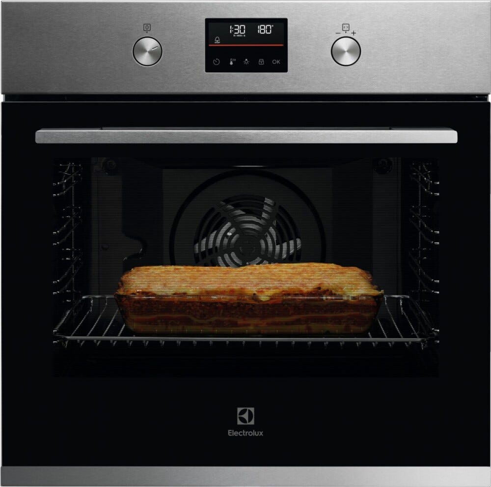 Electrolux KODFP46X serie 500 Forno elettrico multifunzione cm. 60, 72 litri, pulizia pirolitica, funzione vapore, programma pizza, manopole a scomparsa, classe A+, inox