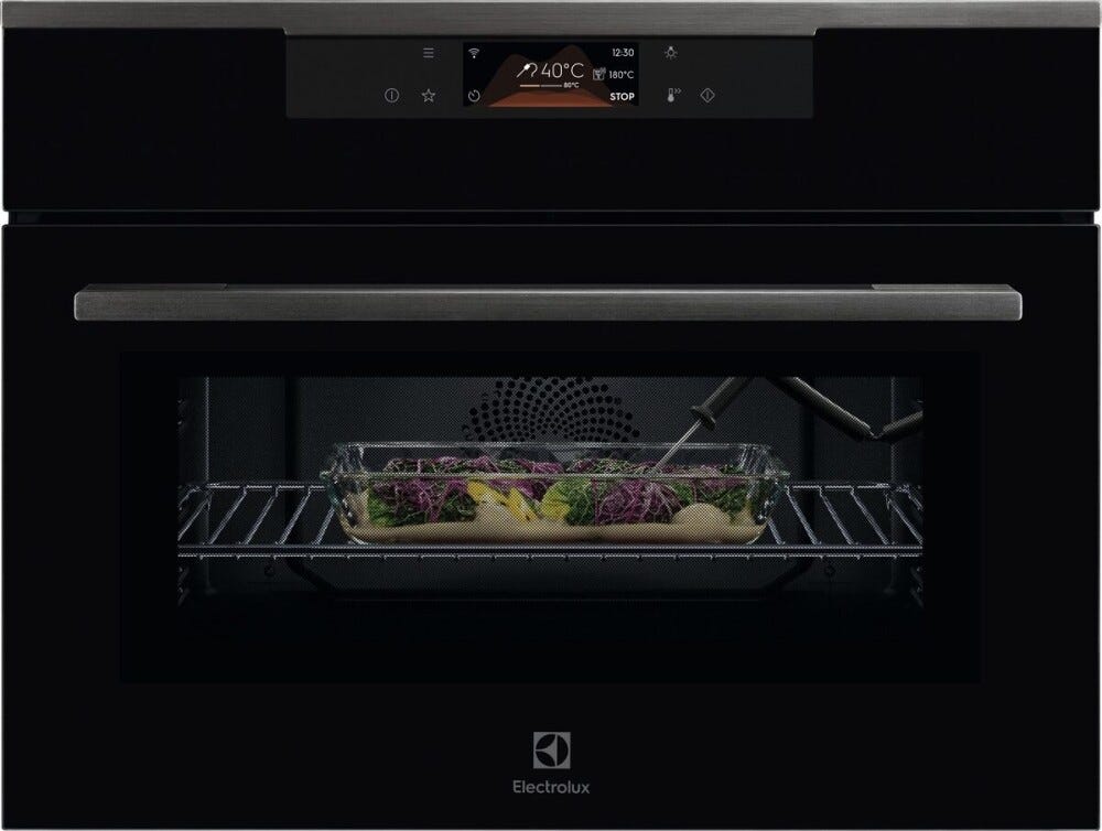 Electrolux KVLBE09H serie 800 MealAssist CombiQuick Forno combinato a microonde cm. 60, altezza 46, 44 litri, display Full Color TFT, WiFi, funzione pizza, termosonda, nero