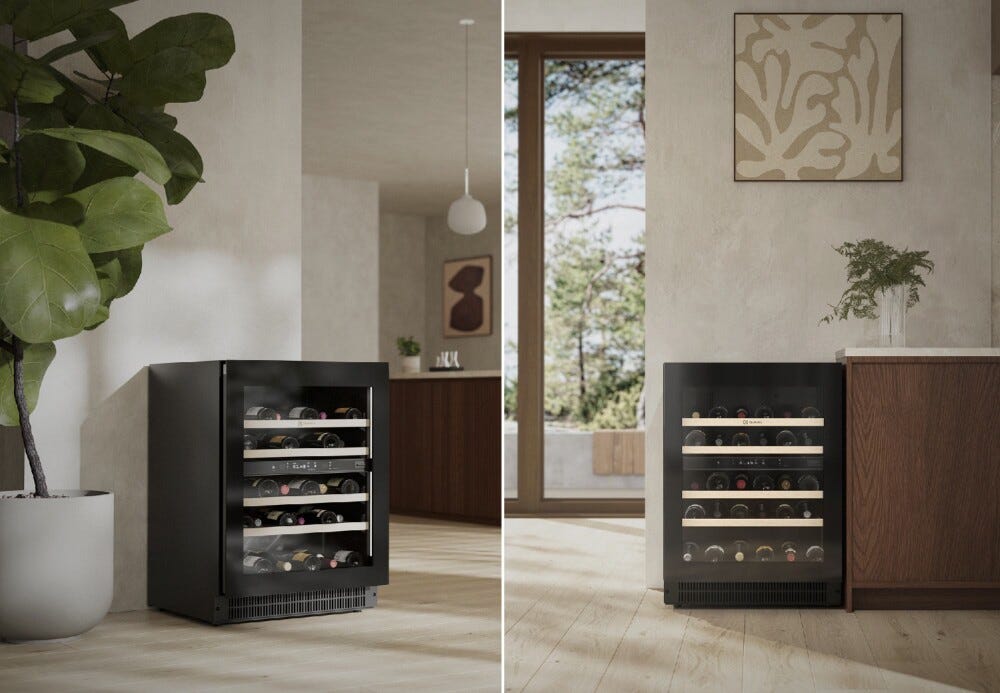 Electrolux EWUD040F8B PURE 700 Cantina vini a libera installazione cm. 59, altezza 82, 40 bottiglie, Dual Zone, nero