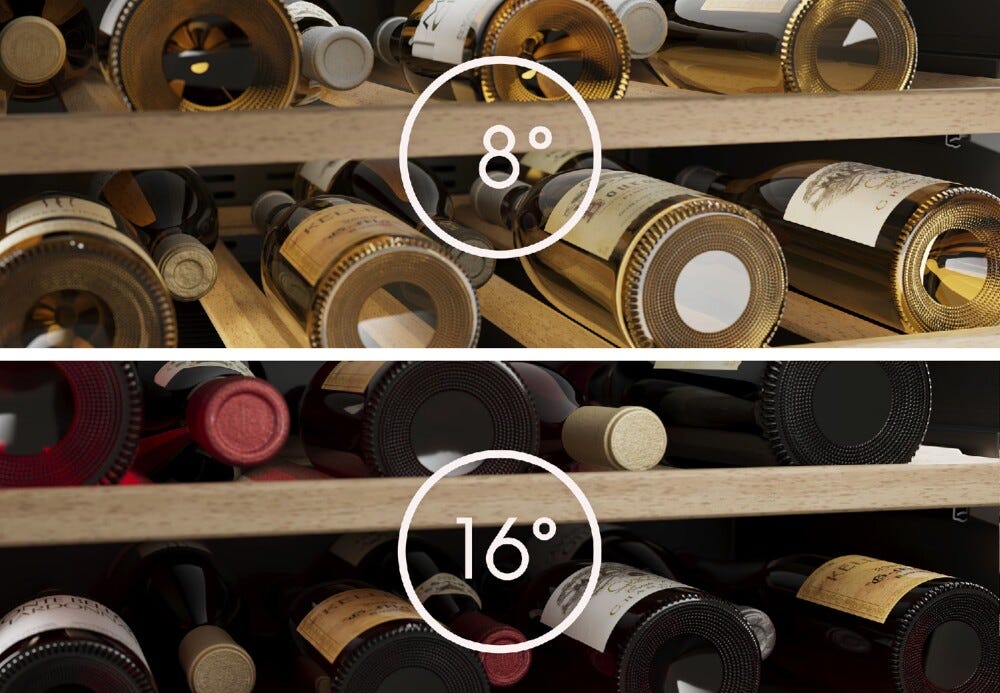 Electrolux EWUD040F8B PURE 700 Cantina vini a libera installazione cm. 59, altezza 82, 40 bottiglie, Dual Zone, nero