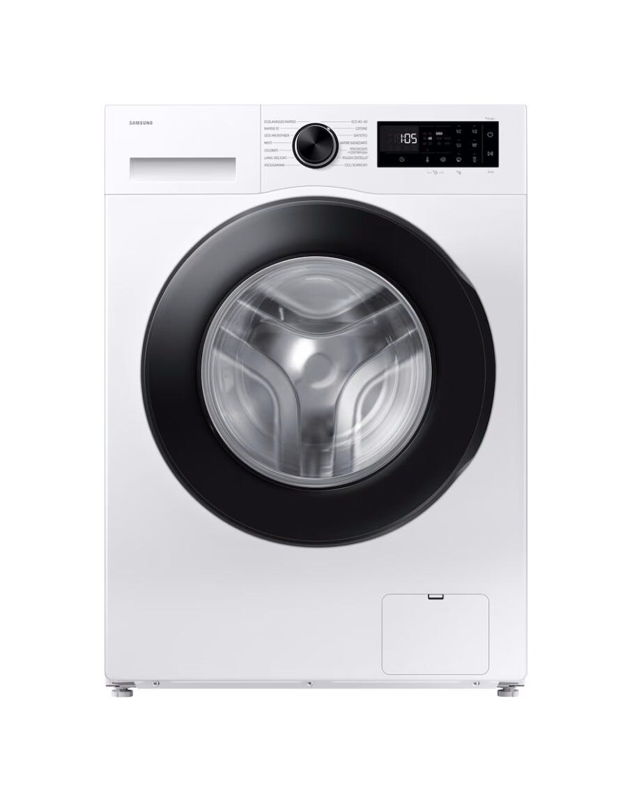 Samsung WW80FG5L32AEET Lavatrice a carica frontale a libera installazione 8 kg, Classe A, AI Ecobubble™, Bubble Shot, Digital Inverter, Bianco