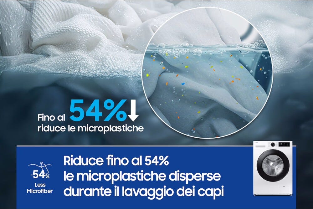 Samsung WW80FG5L32AEET Lavatrice a carica frontale a libera installazione 8 kg, Classe A, AI Ecobubble™, Bubble Shot, Digital Inverter, Bianco
