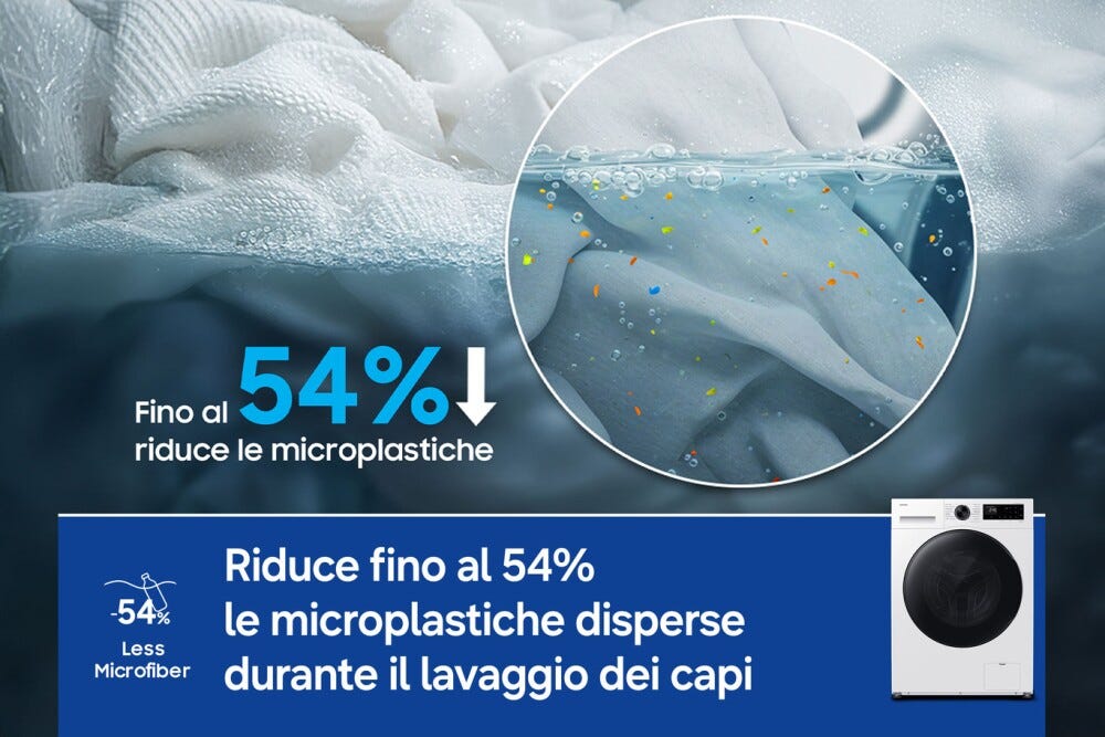 Samsung WD90HG5U34 Lavasciuga a carica frontale a libera installazione 9 kg lavaggio/6 kg asciugatura, Classe A, AI Ecobubble™, Bubble Shot, Digital Inverter, Biammco