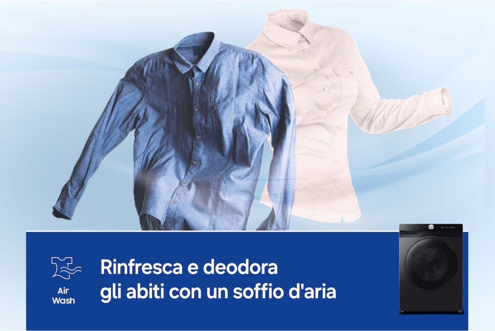 Samsung WD90HG6U94BBU3 Lavasciuga a libera installazione, 9+6 kg, AI Control, Ecobubble, Hygiene Steam, Classe A/E, nero