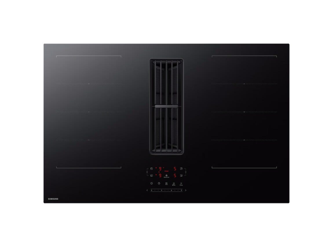 Samsung CC90H84JADUR Piano cottura a induzione 90 cm, cappa integrata, Anti-Scratch Glass, AI Control, finitura Matte Black