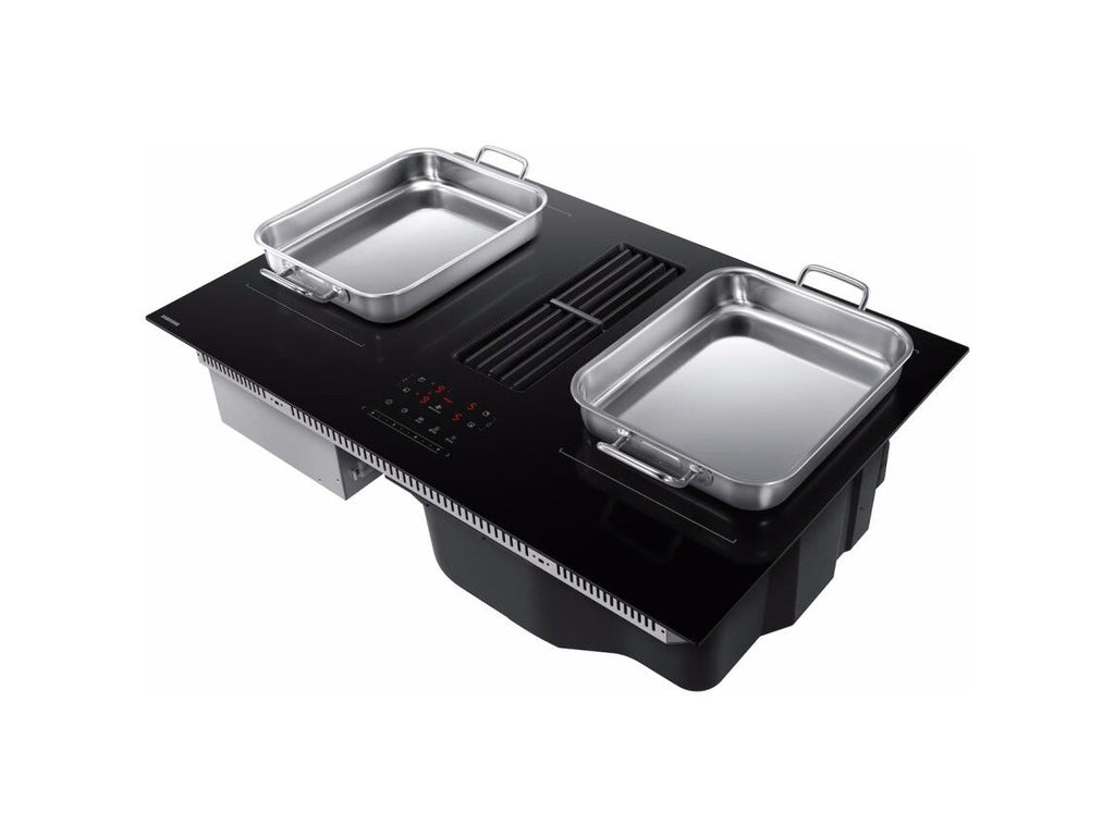 Samsung CC90H84JADUR Piano cottura a induzione 90 cm, cappa integrata, Anti-Scratch Glass, AI Control, finitura Matte Black