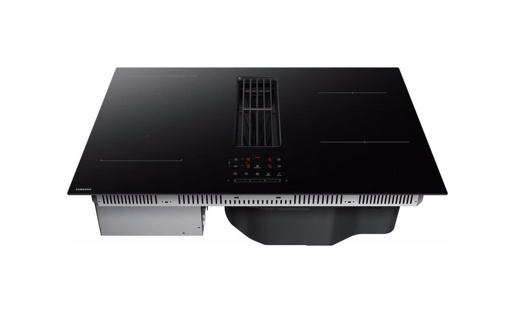Samsung CC90H84PADUR Piano cottura a induzione 4 zone, cappa integrata, vetro anti‑graffio Mohs 8, AI Control, classe A+, Matte Black
