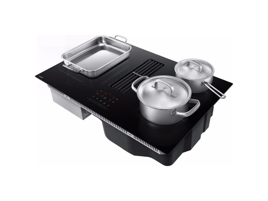 Samsung CC90H84PADUR Piano cottura a induzione 4 zone, cappa integrata, vetro anti‑graffio Mohs 8, AI Control, classe A+, Matte Black