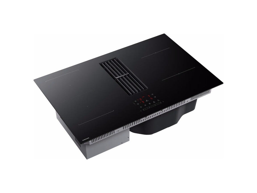 Samsung CC90H84PADUR Piano cottura a induzione 4 zone, cappa integrata, vetro anti‑graffio Mohs 8, AI Control, classe A+, Matte Black