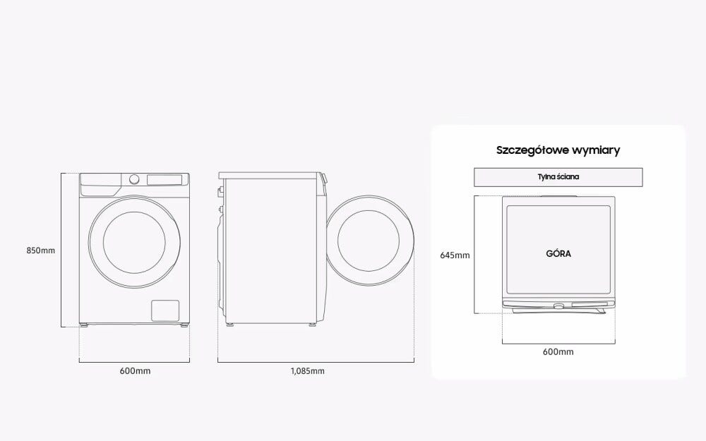 Samsung WD10HG6U94BEU4 Lavasciuga a libera installazione 10+6 kg, AI Wash, AI Ecobubble, Autodosaggio, Digital Inverter, Bianco