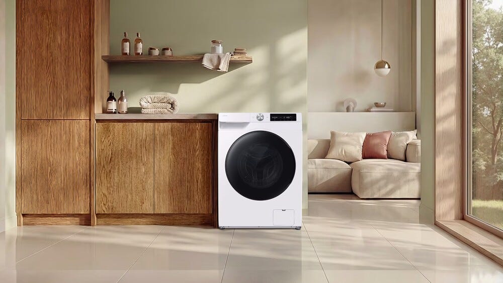 Samsung WD10HG6U94BEU4 Lavasciuga a libera installazione 10+6 kg, AI Wash, AI Ecobubble, Autodosaggio, Digital Inverter, Bianco