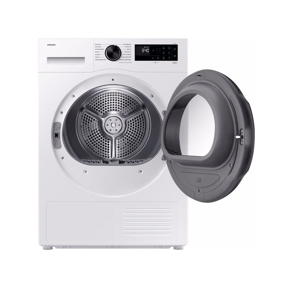 Samsung DV80DG52B0AEEO Asciugatrice a libera installazione, 8 kg, Pompa di calore, Optimal Dry, Hygiene Care, SmartThings, bianco
