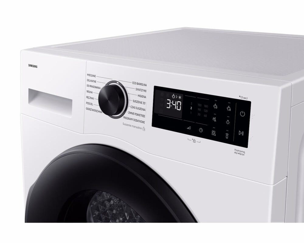 Samsung DV80DG52B0AEEO Asciugatrice a libera installazione, 8 kg, Pompa di calore, Optimal Dry, Hygiene Care, SmartThings, bianco