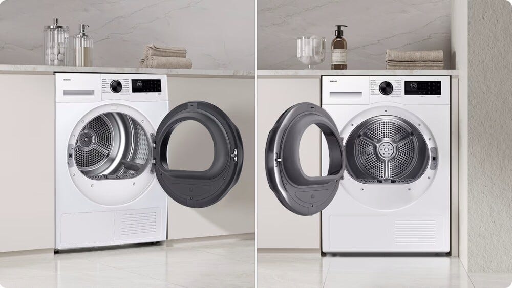 Samsung DV80DG52B0AEEO Asciugatrice a libera installazione, 8 kg, Pompa di calore, Optimal Dry, Hygiene Care, SmartThings, bianco