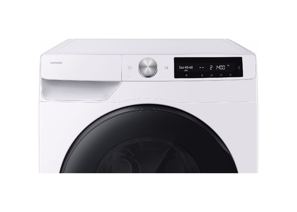 Samsung WD10HG6U94BEU3 Lavasciuga a libera installaizone 10+6 kg, AI Ecobubble™, Vapore Igienizzante, 1400 rpm, Classe D, Bianco
