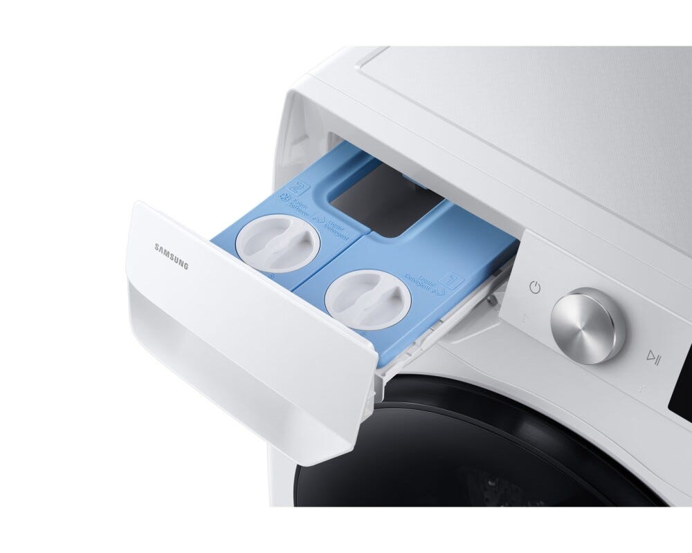 Samsung WD10HG6U94BEU3 Lavasciuga a libera installaizone 10+6 kg, AI Ecobubble™, Vapore Igienizzante, 1400 rpm, Classe D, Bianco