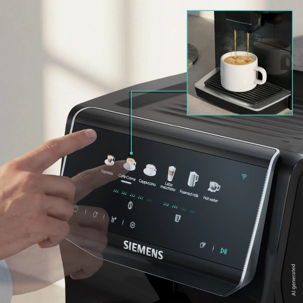Siemens TP551E19 Macchina da caffè automatica, coffeeSelect, oneTouch DoubleCup, Nero