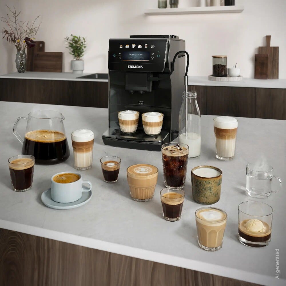 Siemens TP601E09 Macchina da caffè automatica, serbatoio 1,8 L, quickCup, coffeeWorld, Nero