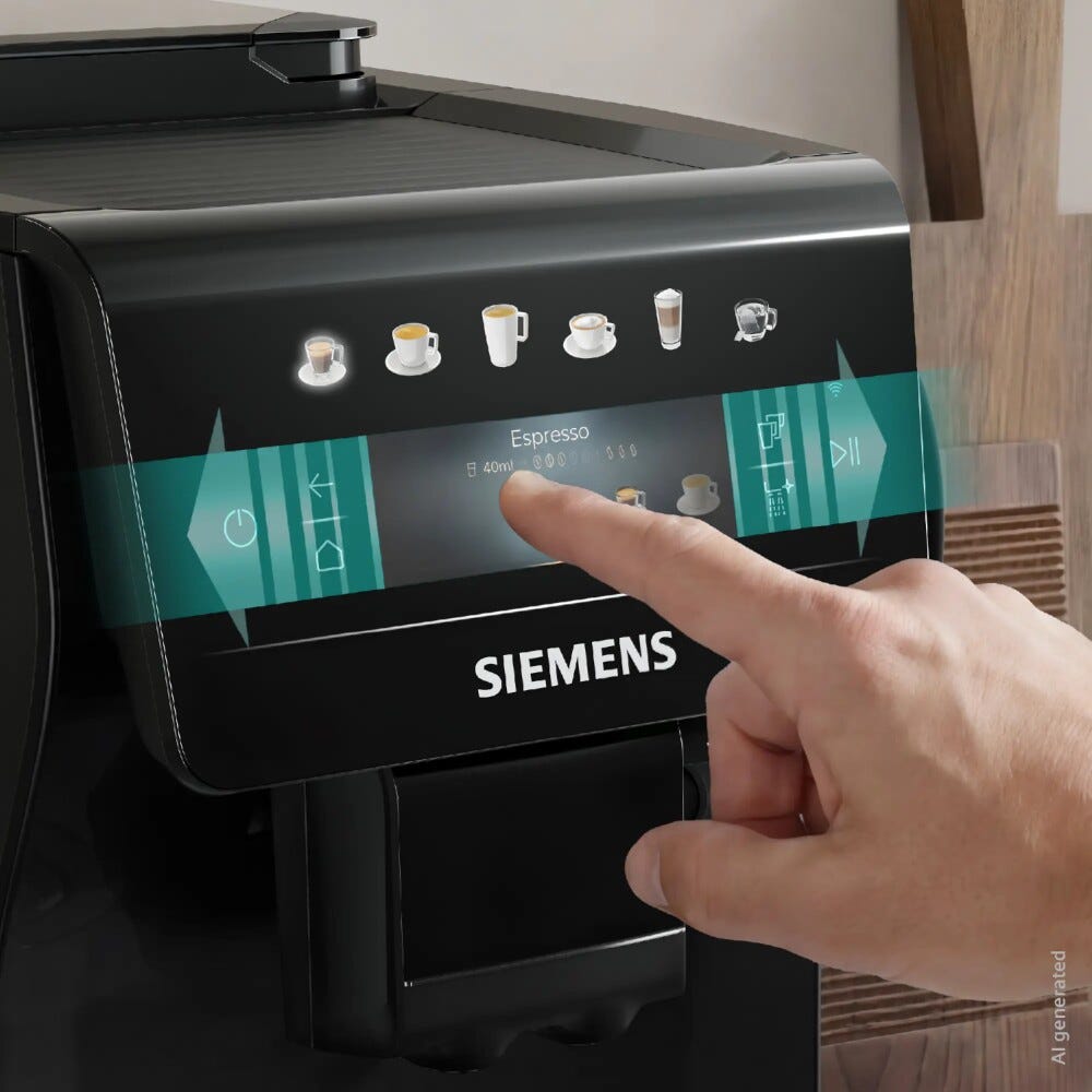 Siemens TP601E09 Macchina da caffè automatica, serbatoio 1,8 L, quickCup, coffeeWorld, Nero