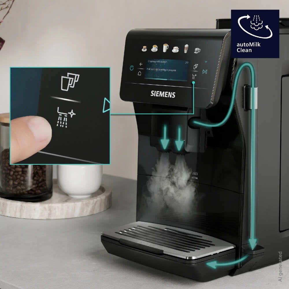 Siemens TP601E09 Macchina da caffè automatica, serbatoio 1,8 L, quickCup, coffeeWorld, Nero