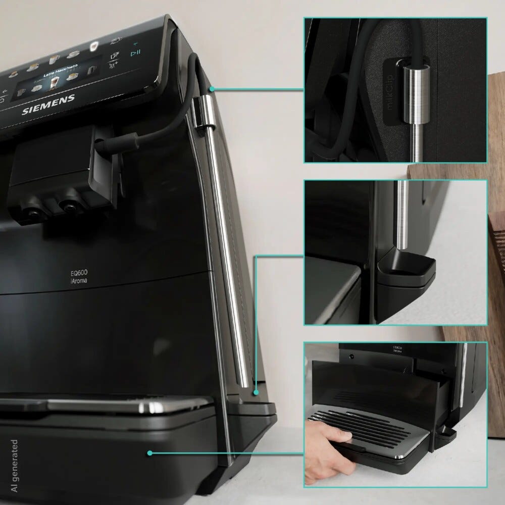 Siemens TP601E09 Macchina da caffè automatica, serbatoio 1,8 L, quickCup, coffeeWorld, Nero