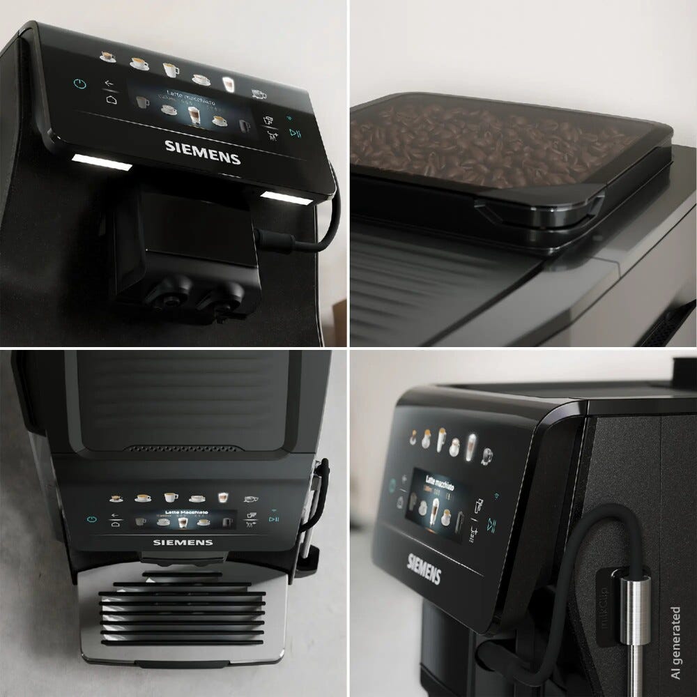 Siemens TP603E08 Macchina da caffè automatica, serbatoio 1,8 L, quickCup, coffeeWorld, Cold Brew, Nero