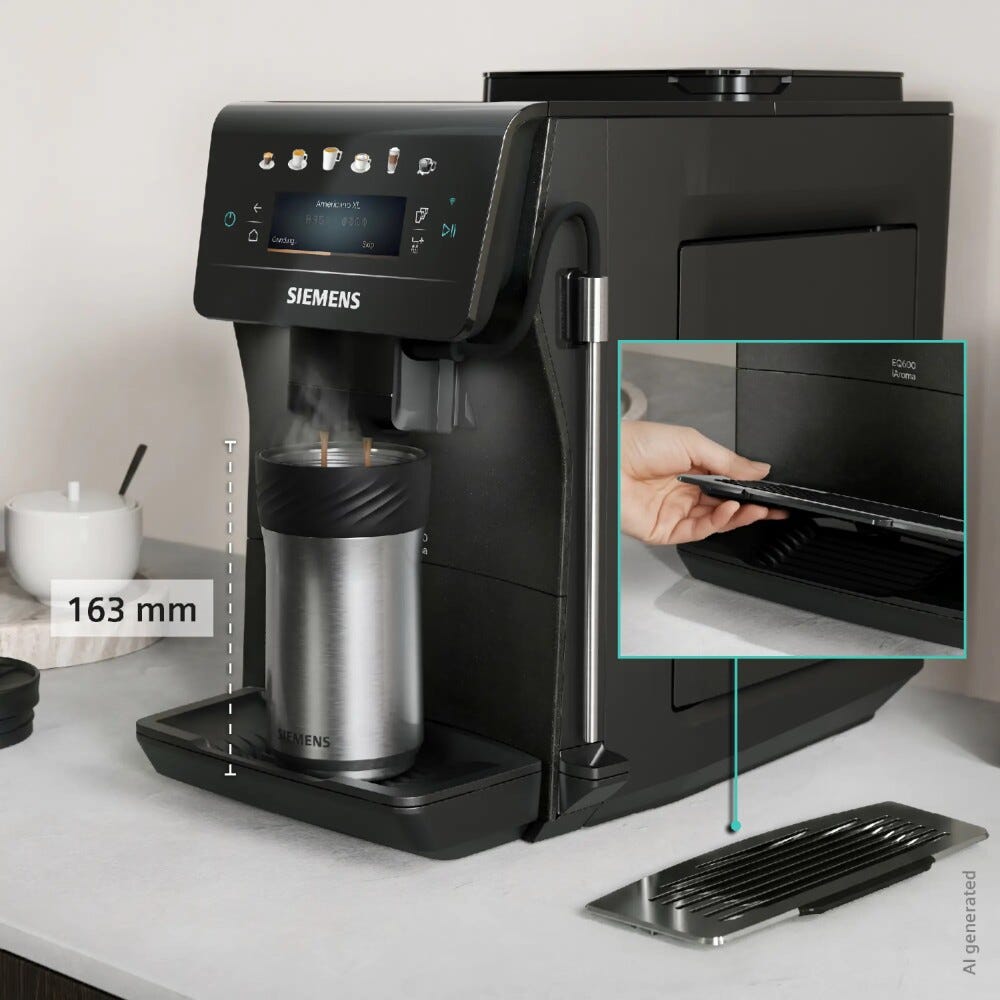 Siemens TP603E08 Macchina da caffè automatica, serbatoio 1,8 L, quickCup, coffeeWorld, Cold Brew, Nero
