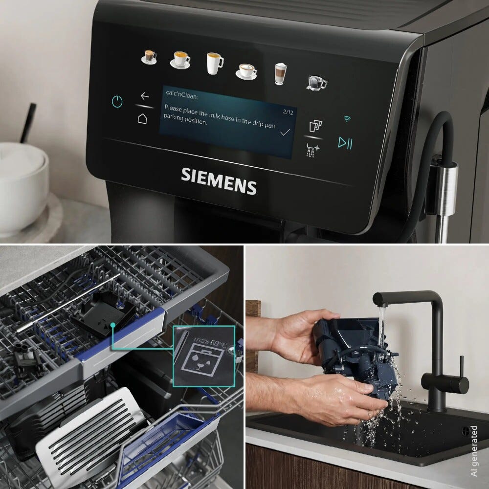 Siemens TP603E08 Macchina da caffè automatica, serbatoio 1,8 L, quickCup, coffeeWorld, Cold Brew, Nero