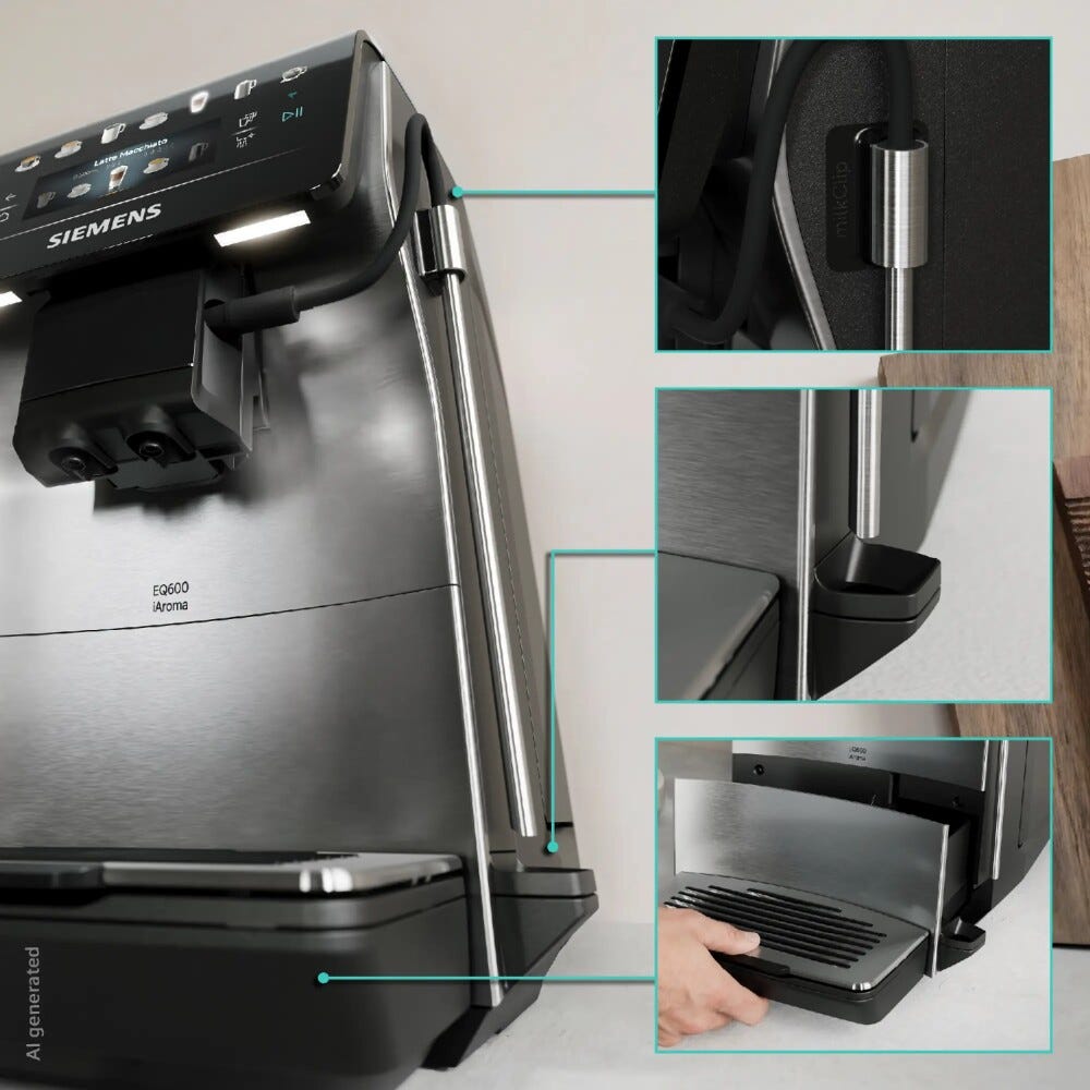 Siemens TP605EM3 Macchina da caffè automatica, quickCup, coffeeWorld, Cold Brew, Silver Metallic