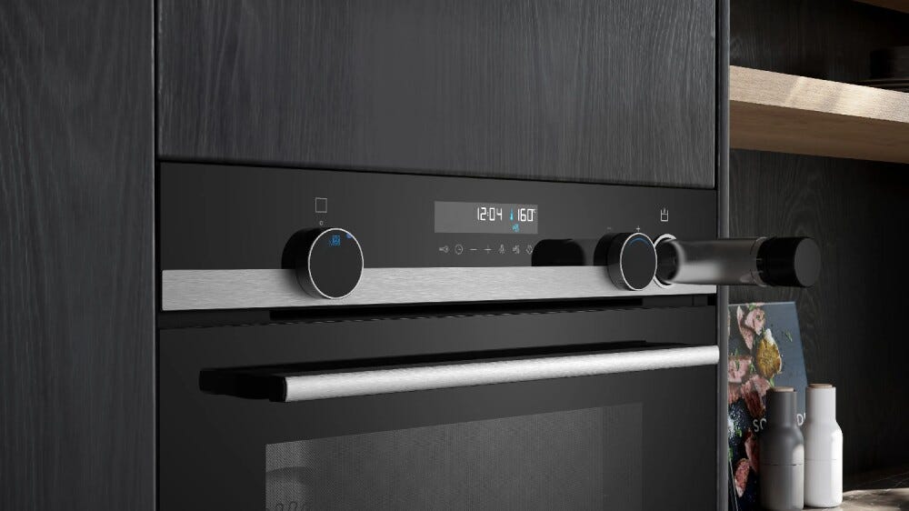 Siemens HR578GFS7F Forno combinato pirolitico da incasso, 71 L, vapore aggiuntivo, pyrolyse, cookControl30, classe A+, Nero