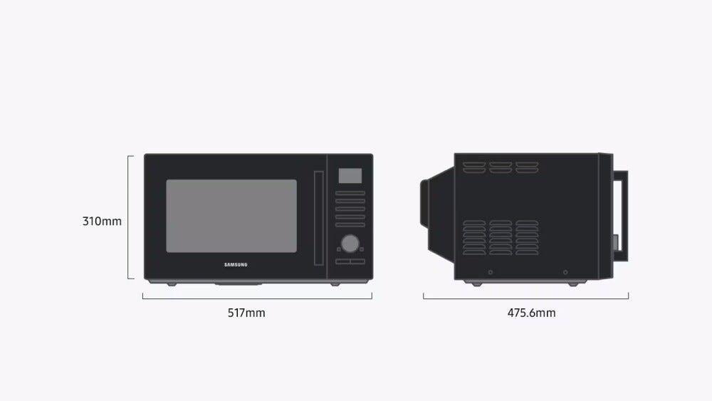 Samsung MC28A5137CK/E1 Forno a microonde combinato, 28 L, Grill + Convezione, 2300 W, SlimFry, Nero