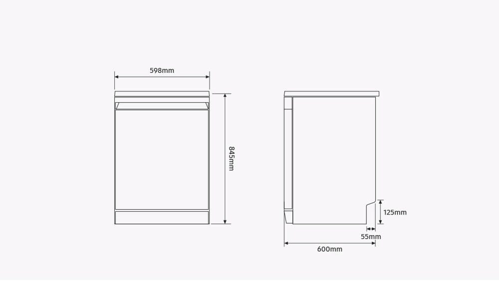 Samsung DW80H73YBFFU1 Lavastoviglie a libera installazione, 14 coperti, classe B, AI Wash, terzo cestello, finitura Antracite