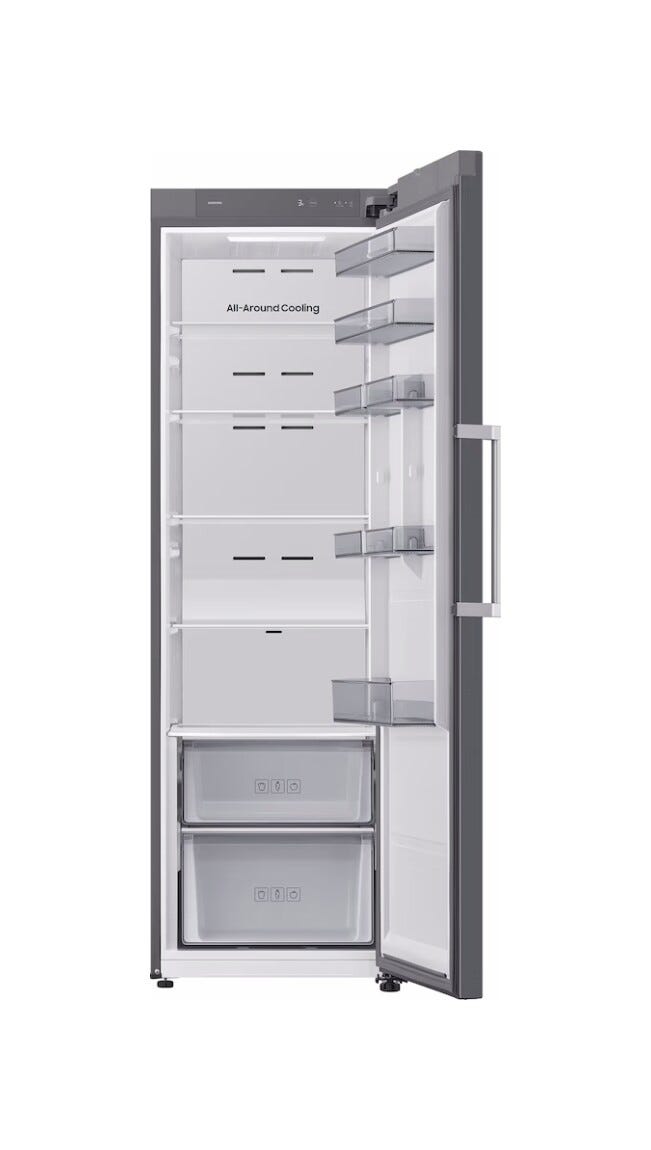 Samsung RR40H39GETEO Frigorifero monoporta a libera installazione 387 L, No Frost, All Around Cooling, classe E, inox spazzolato